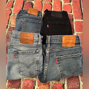 Lot of 4 Levi’s 510 jeans size 29 x 30
Leather rear patch; capital 'E'